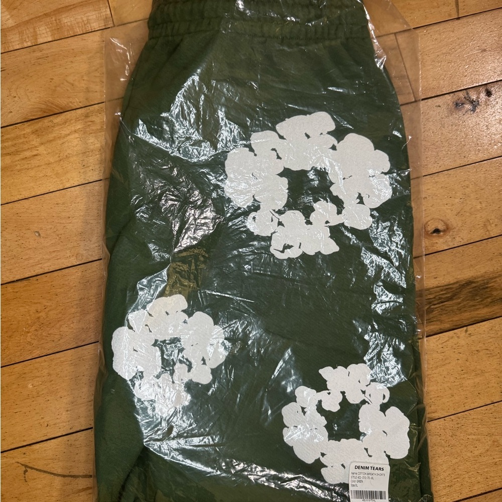 Denim Tears The Cotton Wreath Shorts Green size Men’s XL - Picture 9 of 9